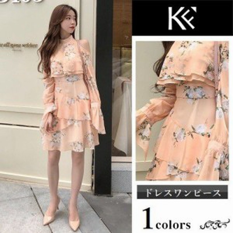 ワンピース レディース 40代 きれいめ 50代 30代 上品 ドレス フリル 花柄 ハイネック シフォン 通販 Lineポイント最大1 0 Get Lineショッピング