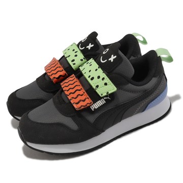 Puma 童鞋 R78 Mix Mtch V PS 中童 小朋友 黑 灰 魔鬼氈 運動鞋 39256502