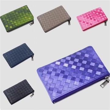 【巴黎精品】現貨+預購 真皮編織零錢包真羊皮錢包短夾卡夾隨身手拿包-小巧多功能男女包包6色a1ke21