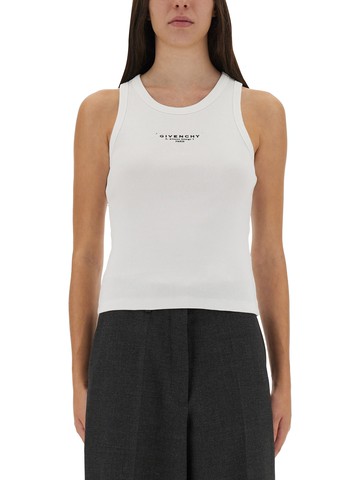 givenchy slim tank top with logo print
