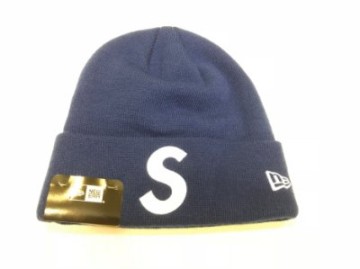 近全新) Supreme New Era S Logo Beanie 藍色寶藍色毛帽2017FW推薦