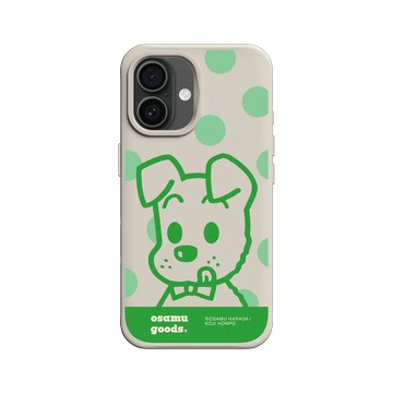 iPhone 16 SolidX 貝殼灰 - OSAMU GOODS - 大圓點系列-Dog