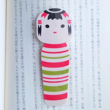 雙面插畫・閱讀好伴侶・ રaminated書籤//こけし・しま子