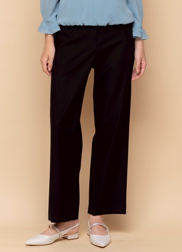 質感緻雅柔彈落地直筒褲