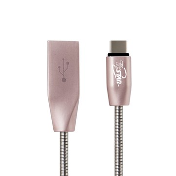 T.C.STAR Type-c鋅合金高速傳輸充電線1M   TCW-C28100GR*2(買1送1)