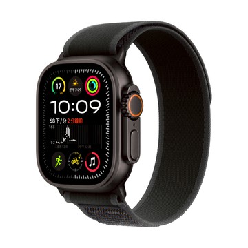 【限量優惠】Apple Watch Ultra 2 2024 LTE 49mm 黑色鈦金屬-黑色越野錶環-M/L