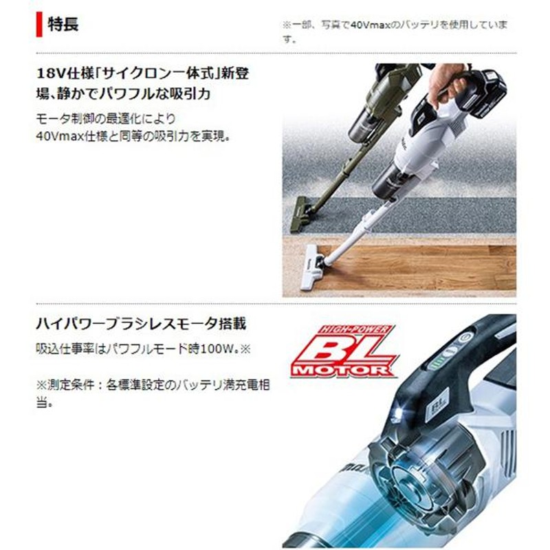 正規店】マキタ 18V充電式クリーナー CL286FDRFOスタンドセット オリーブ バッテリー・充電器+スタンドCLS-001 掃除機 コードレス  makita | LINEブランドカタログ