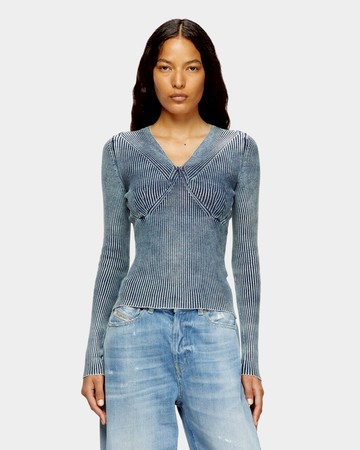 DIESEL V領牛仔針織上衣 - L