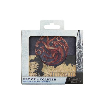 ARKY 官方授權｜權力遊戲 Game of Thrones 經典家徽軟木杯墊 (4入組) 代理商公司貨
