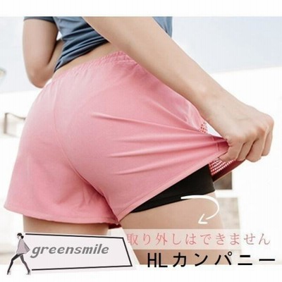 スポーツウェアショートパンツ速乾し3分丈ボトムスゆったり2重メッシュ仕様インナー短パンレディース運動着ランニングフィットネス