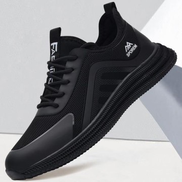 男鞋秋冬2025新款加絨保暖棉鞋黑色休閑鞋子男款跑步軟底運動鞋男