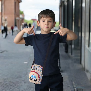 HUGGER好飽包跨肩包 - 小汽車 (兒童小包/多層/大容量/台灣設計)