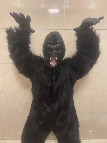公司貨 免運 萬圣節舞會cosplay服裝大黑猩猩服裝整全套玩偶服沙雕衣服套裝 快速發貨