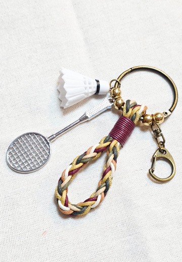 Paris*Le Bonheun。幸福手作。運動系列。羽球。聖誕色編織鑰匙圈