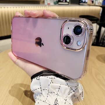 送鏡頭膜適用蘋果iPhone14promax手機殼14plus女新款高級感漸變閃粉新款iphone13少女粉12硅膠保護套