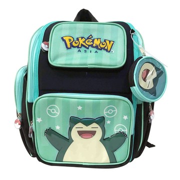 POKEMON 精靈寶可夢 輕量透氣書背包  卡比獸 綠色+黑色  寬35 X 高40 X 深18 cm