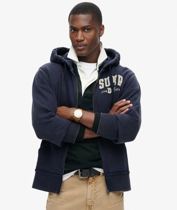 Superdry Men's Men's Vintage Athletic Zip Hoodie Navy / Rich Navy - Size: M