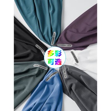 冰絲短袖T恤男夏季薄款寬松大碼網眼速干體恤半袖正肩運動上衣服