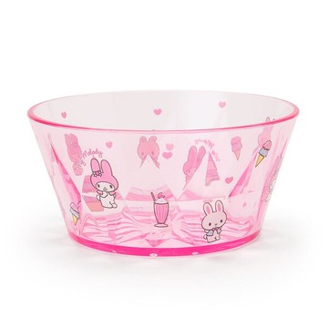 美樂蒂透明碗 粉色 三麗鷗 飯碗 餐具 滿版 日貨 正版授權 J00011913