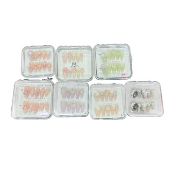 玫瑰蝴蝶結造型甲片+膠+收納盒 穿戴甲(袋裝) 多系列