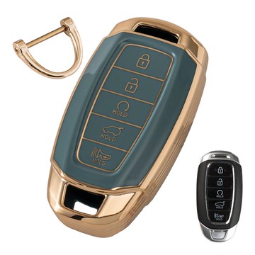 VENDICT 金邊 TPU 鑰匙套  灰藍色  現代 11