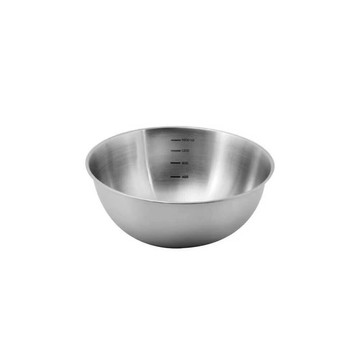 PEARL LIFE 珍珠金屬 不鏽鋼刻度碗 21cm  銀色  1個