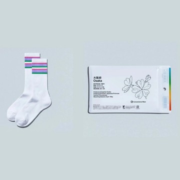 AirRoom正品現貨 2026AW 日本 全家便利商店 限定 LINE SOCKS 大阪 限定 條紋 長襪 襪子