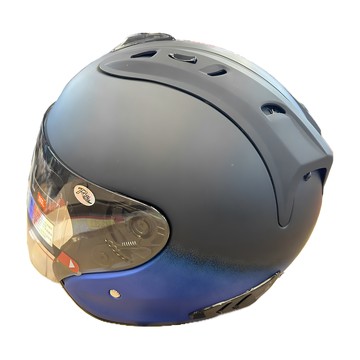 普通型露臉式機車用安全帽 黑藍色 L 輕量透氣舒適  1個