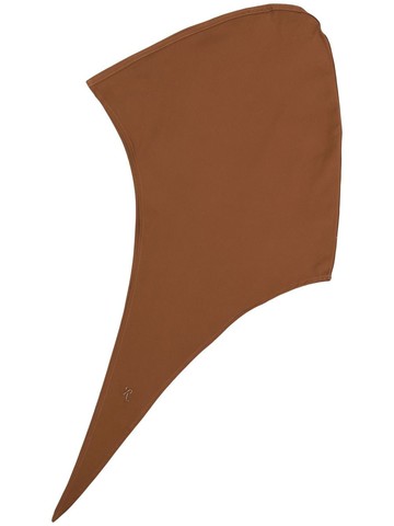 Raf Simons - embroidered-logo draped cap - unisex - Cotton - One Size - Brown