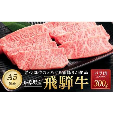 ふるさと納税 飛騨牛「希少部位」Ａ5 三角バラ 焼肉用 300ｇ｜国産 肉 牛肉 焼肉 和牛 黒毛和牛 グルメ おすすめ AD101 【飛騨牛 和牛ブランド .. 岐阜県大野町