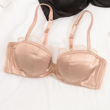法式秋超薄蕾絲文胸性感半杯無海綿透明內衣薄款