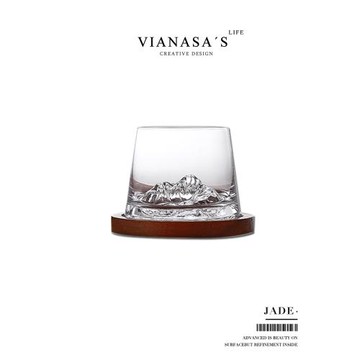 VIANASA'S富士山杯中古冰山杯家用玻璃水杯威士忌酒杯個性洋酒杯