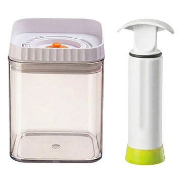 真空保鮮盒 矮款 附真空棒 10 x 10 x 11cm 190g  1 個容器 + 1 個蓋子 + 1 個真空棒  1個