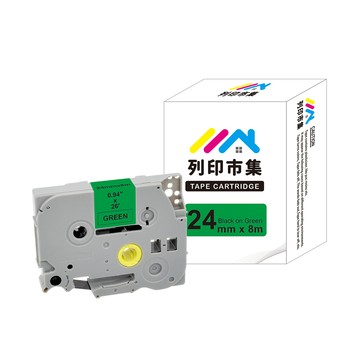 BROTHER 【列印市集】副廠 相容標籤帶 for TZ-751 / TZE-751 綠底黑字 / 24mm