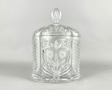 帶蓋水晶餅乾儲存容器|復古浴室梳妝罐