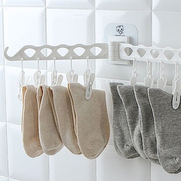 E.City_北歐風免釘無痕可折疊襪子小物曬衣架