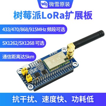 樹莓派 SX1262/1268 LoRa 無線 通信模塊 433/470/868/915MHz頻段