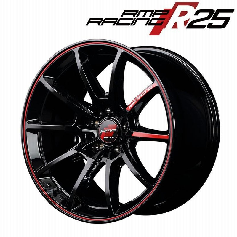 MID RMP RACING R25 (ブラック/リムレッドライン) アルミホイール1本 15×5.0J 4H PCD100 +45 |  LINEショッピング