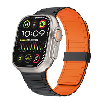 【HIPPORIZZ】Magnix 磁吸錶帶 Apple Watch (42/44/45/46/49mm) 黑橘