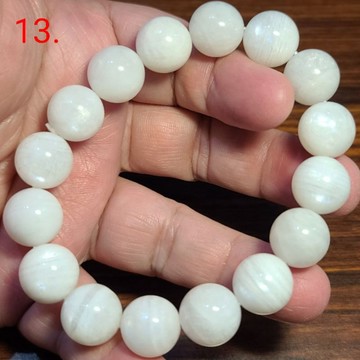 藍月光石 月光石 手鍊 手環 手珠 13mm+ 天然❤水晶玉石特賣#C378-5