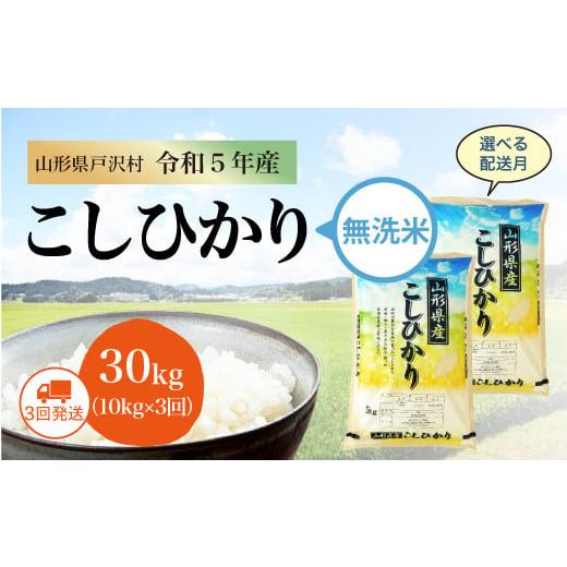 令和5年産 コシヒカリ  定期便 30?（10kg×1カ月間隔で3回お届け） ＜配送時期指定可＞ 山形県 戸沢村