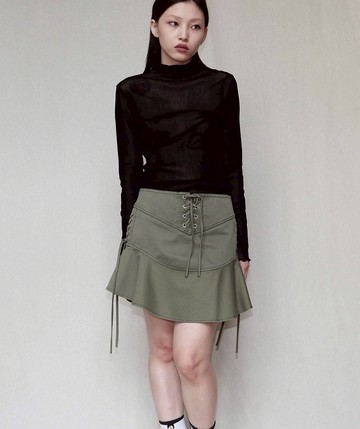 南瓜Vintage。Marissa Webb 軍綠 綁帶 短裙