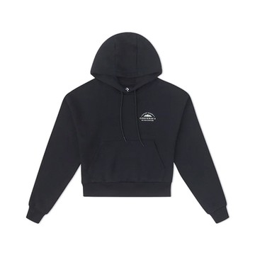 Converse Outdoor Graphic Hoodie 女款 黑色 短版 帽T 長袖 10027076-A02
