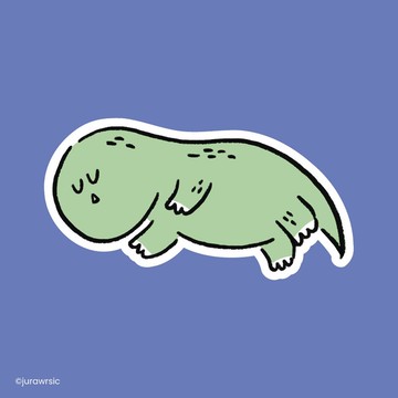 Jurawrsic 防水 PVC 裁型貼紙 die-cut 側睡恐龍