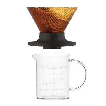HARIO V60 NEO琥珀色樹脂(Tritan)01濾杯加咖啡配方量杯組合