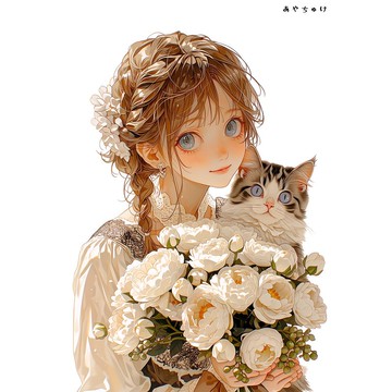 【4 月新作 3】07-120-0266 人物貼紙 春日少女與動物