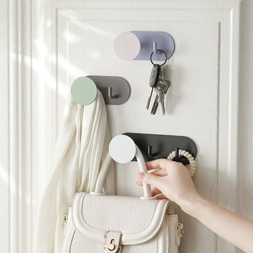 簡約撞色創意掛鉤 免打孔強力黏膠 免打孔掛鉤 浴室收納掛鉤無痕掛鉤