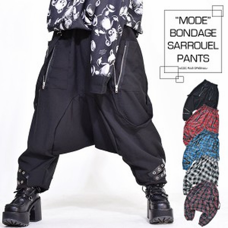 【涼感】アルベロベロ♥️ぶたさんワッペン　ネイビー系チェック　 サルエルパンツ 100-150cm/洗える/男女兼用】穿くだけで旬な着こなしに アソート