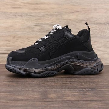 2025年春季歐美巴黎家青年系帶圓頭氣墊底低幫淺口時尚休閑老爹鞋