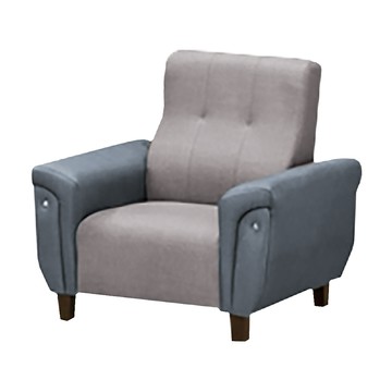 IHouse-薩泰爾 高背強韌耐磨布紋 貓抓皮沙發 1人座跳色抹綠